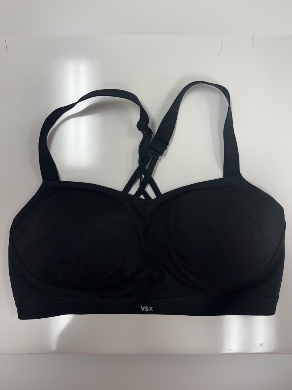 VSX Black Molded Cup Sports Bra with Crisscross Straps